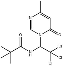 2,2-dimethyl-N-[2,2,2-trichloro-1-(4-methyl-6-oxo-1(6H)-pyrimidinyl)ethyl]propanamide 结构式
