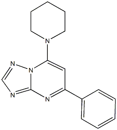 5-phenyl-7-(1-piperidinyl)[1,2,4]triazolo[1,5-a]pyrimidine 结构式