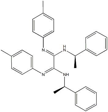 N'~1~,N'~2~-bis(4-methylphenyl)-N~1~,N~2~-bis(1-phenylethyl)ethanediimidamide 结构式