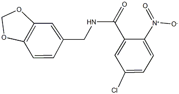 N-(1,3-benzodioxol-5-ylmethyl)-5-chloro-2-nitrobenzamide 结构式