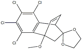 5,6,7,8-tetrachloro-1-methoxy-1,2,3,4-tetrahydrospiro[1,4-ethenonaphthalene-3,2'-(1,3)-dioxolane] 结构式