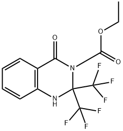 ethyl 4-oxo-2,2-bis(trifluoromethyl)-1,4-dihydro-3(2H)-quinazolinecarboxylate 结构式