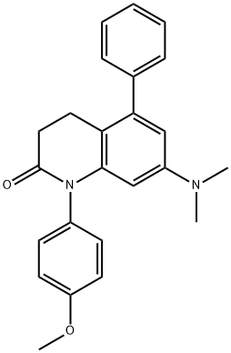 7-(dimethylamino)-1-(4-methoxyphenyl)-5-phenyl-3,4-dihydro-2(1H)-quinolinone 结构式