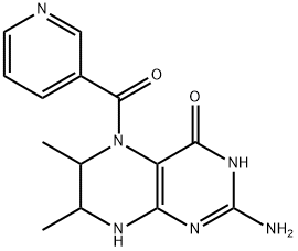 2-amino-6,7-dimethyl-5-(3-pyridinylcarbonyl)-5,6,7,8-tetrahydro-4(3H)-pteridinone 结构式