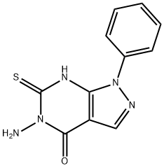 5-amino-1-phenyl-6-sulfanyl-1,5-dihydro-4H-pyrazolo[3,4-d]pyrimidin-4-one 结构式