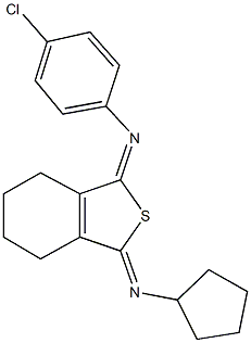 N-(4-chlorophenyl)-N-(3-(cyclopentylimino)-4,5,6,7-tetrahydro-2-benzothien-1(3H)-ylidene)amine 结构式