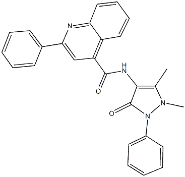 N-(1,5-dimethyl-3-oxo-2-phenyl-2,3-dihydro-1H-pyrazol-4-yl)-2-phenyl-4-quinolinecarboxamide 结构式