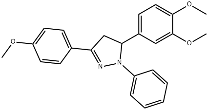 5-(3,4-dimethoxyphenyl)-3-(4-methoxyphenyl)-1-phenyl-4,5-dihydro-1H-pyrazole 结构式