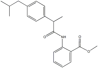 methyl 2-{[2-(4-isobutylphenyl)propanoyl]amino}benzoate 结构式