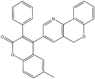 4-(5H-chromeno[4,3-b]pyridin-3-yl)-6-methyl-3-phenyl-2H-chromen-2-one 结构式