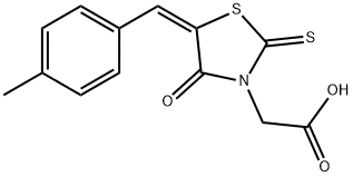 [5-(4-methylbenzylidene)-4-oxo-2-thioxo-1,3-thiazolidin-3-yl]acetic acid 结构式