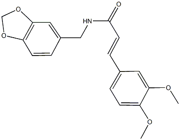 N-(1,3-benzodioxol-5-ylmethyl)-3-(3,4-dimethoxyphenyl)acrylamide 结构式