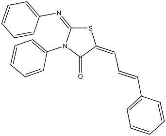 3-phenyl-2-(phenylimino)-5-(3-phenyl-2-propenylidene)-1,3-thiazolidin-4-one 结构式