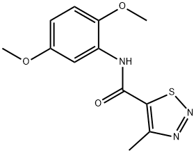 N-(2,5-dimethoxyphenyl)-4-methyl-1,2,3-thiadiazole-5-carboxamide 结构式