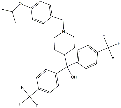 [1-(4-isopropoxybenzyl)-4-piperidinyl]{bis[4-(trifluoromethyl)phenyl]}methanol 结构式