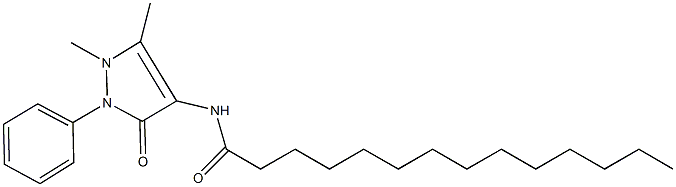 N-(1,5-dimethyl-3-oxo-2-phenyl-2,3-dihydro-1H-pyrazol-4-yl)tetradecanamide 结构式