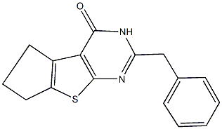 2-benzyl-3,5,6,7-tetrahydro-4H-cyclopenta[4,5]thieno[2,3-d]pyrimidin-4-one 结构式