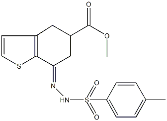 methyl 7-{[(4-methylphenyl)sulfonyl]hydrazono}-4,5,6,7-tetrahydro-1-benzothiophene-5-carboxylate 结构式