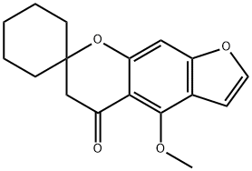 4'-methoxy-6',7'-dihydrospiro(cyclohexane-1,7'-[5'H]-furo[3,2-g]chromene)-5'-one 结构式