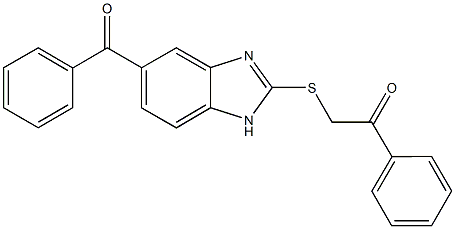 2-[(5-benzoyl-1H-benzimidazol-2-yl)sulfanyl]-1-phenylethanone 结构式