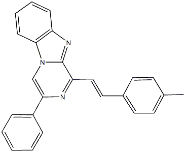 1-[2-(4-methylphenyl)vinyl]-3-phenylpyrazino[1,2-a]benzimidazole 结构式