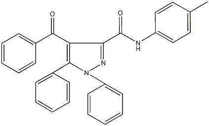 4-benzoyl-N-(4-methylphenyl)-1,5-diphenyl-1H-pyrazole-3-carboxamide 结构式