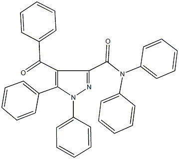 4-benzoyl-N,N,1,5-tetraphenyl-1H-pyrazole-3-carboxamide 结构式