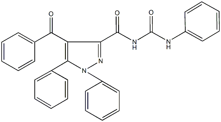 N-[(4-benzoyl-1,5-diphenyl-1H-pyrazol-3-yl)carbonyl]-N'-phenylurea 结构式