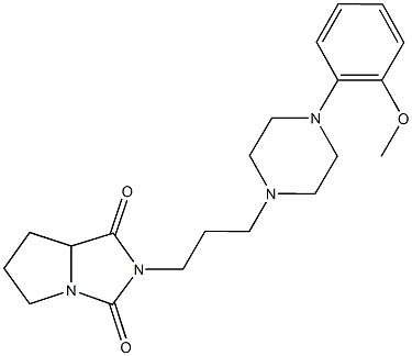 2-{3-[4-(2-methoxyphenyl)-1-piperazinyl]propyl}tetrahydro-1H-pyrrolo[1,2-c]imidazole-1,3(2H)-dione 结构式
