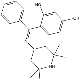 4-{phenyl[(2,2,6,6-tetramethyl-4-piperidinyl)imino]methyl}-1,3-benzenediol 结构式