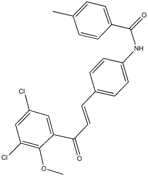 N-{4-[3-(3,5-dichloro-2-methoxyphenyl)-3-oxo-1-propenyl]phenyl}-4-methylbenzamide 结构式