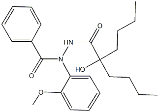 N'-(2-butyl-2-hydroxyhexanoyl)-N-(2-methoxyphenyl)benzohydrazide 结构式