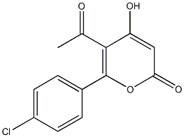 5-acetyl-6-(4-chlorophenyl)-4-hydroxy-2H-pyran-2-one 结构式