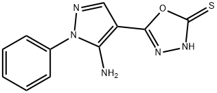 5-(5-amino-1-phenyl-1H-pyrazol-4-yl)-1,3,4-oxadiazole-2(3H)-thione 结构式