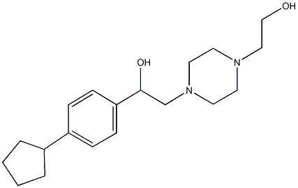 1-(4-cyclopentylphenyl)-2-[4-(2-hydroxyethyl)-1-piperazinyl]ethanol 结构式