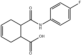 6-[(4-fluoroanilino)carbonyl]-3-cyclohexene-1-carboxylic acid 结构式