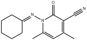 1-(cyclohexylideneamino)-4,6-dimethyl-2-oxo-1,2-dihydro-3-pyridinecarbonitrile 结构式