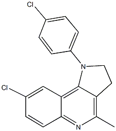 8-chloro-1-(4-chlorophenyl)-4-methyl-2,3-dihydro-1H-pyrrolo[3,2-c]quinoline 结构式