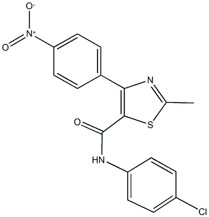 N-(4-chlorophenyl)-4-{4-nitrophenyl}-2-methyl-1,3-thiazole-5-carboxamide 结构式