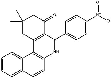 5-{4-nitrophenyl}-2,2-dimethyl-2,3,5,6-tetrahydrobenzo[a]phenanthridin-4(1H)-one 结构式