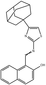 1-({[4-(1-adamantyl)-1,3-thiazol-2-yl]imino}methyl)-2-naphthol 结构式