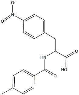 3-{4-nitrophenyl}-2-[(4-methylbenzoyl)amino]acrylic acid 结构式