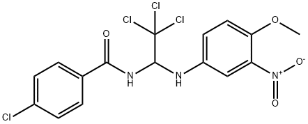 4-chloro-N-(2,2,2-trichloro-1-{3-nitro-4-methoxyanilino}ethyl)benzamide 结构式