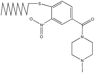 1-{4-(dodecylsulfanyl)-3-nitrobenzoyl}-4-methylpiperazine 结构式