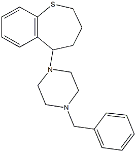 1-benzyl-4-(2,3,4,5-tetrahydro-1-benzothiepin-5-yl)piperazine 结构式