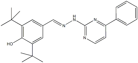 3,5-ditert-butyl-4-hydroxybenzaldehyde (4-phenyl-2-pyrimidinyl)hydrazone 结构式