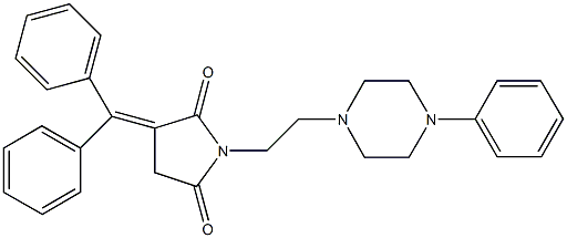 3-(diphenylmethylene)-1-[2-(4-phenyl-1-piperazinyl)ethyl]-2,5-pyrrolidinedione 结构式