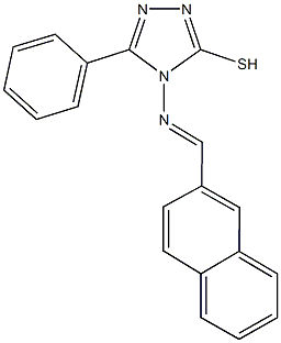 4-[(2-naphthylmethylene)amino]-5-phenyl-4H-1,2,4-triazol-3-yl hydrosulfide 结构式