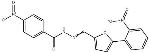 4-nitro-N'-[(5-{2-nitrophenyl}-2-furyl)methylene]benzohydrazide 结构式