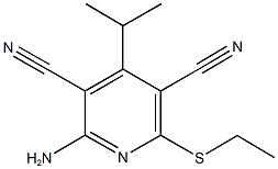 2-amino-6-(ethylsulfanyl)-4-isopropyl-3,5-pyridinedicarbonitrile 结构式